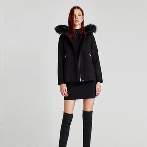 Zara Black Hooded Women's Jacket